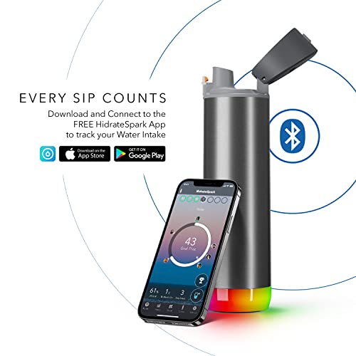 Black 21oz Smart Water Bottle with Bluetooth P68707