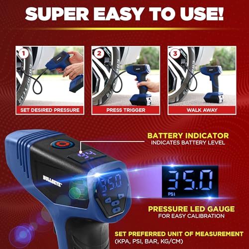 Portable Tire Inflator Air Compressor 150PSI 12V DC Orange E88862