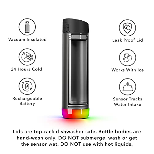 Black 21oz Smart Water Bottle with Bluetooth P68707