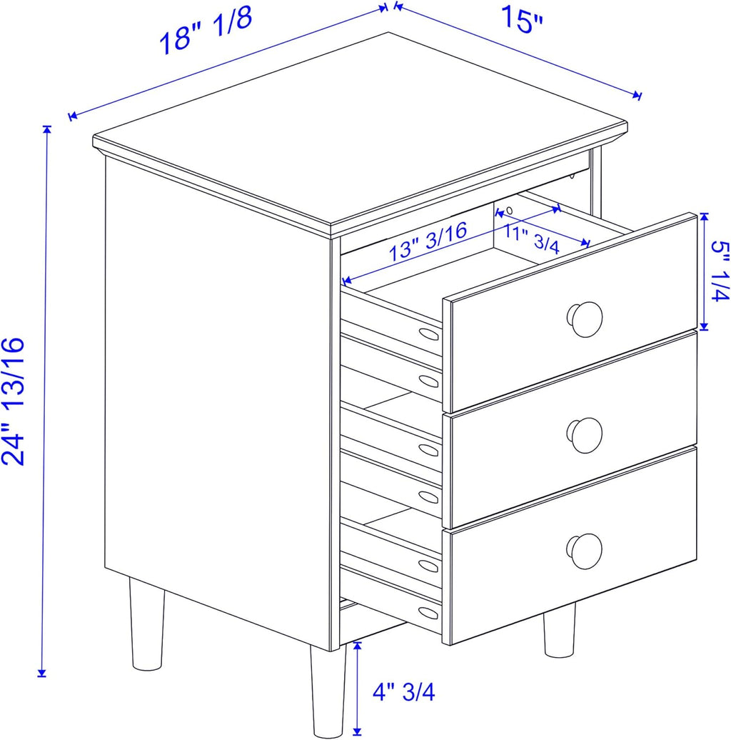 3 Drawer Nightstand V765