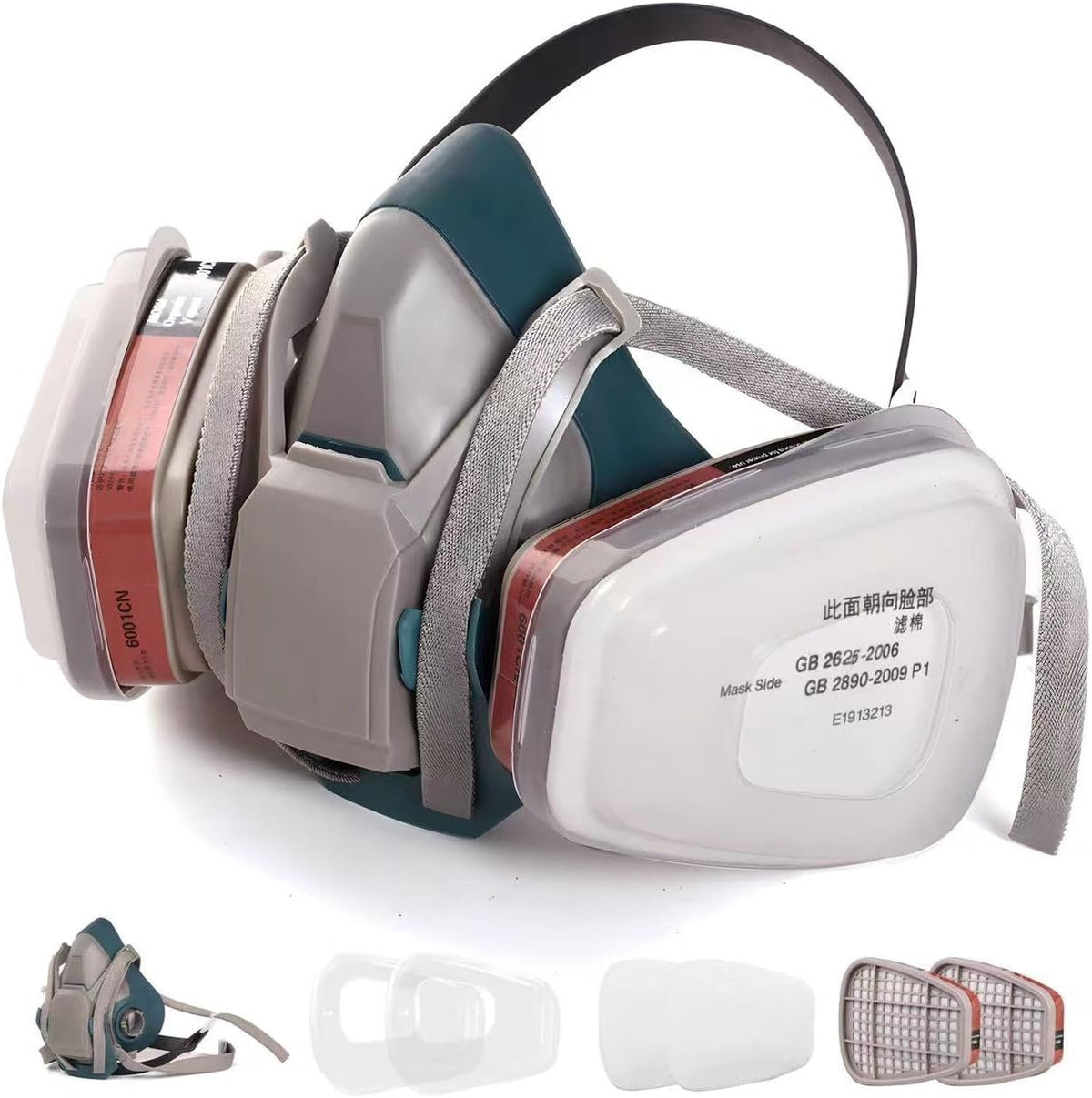 Quick Release Latch Half Face Gas Mask with 6001 Filters H286