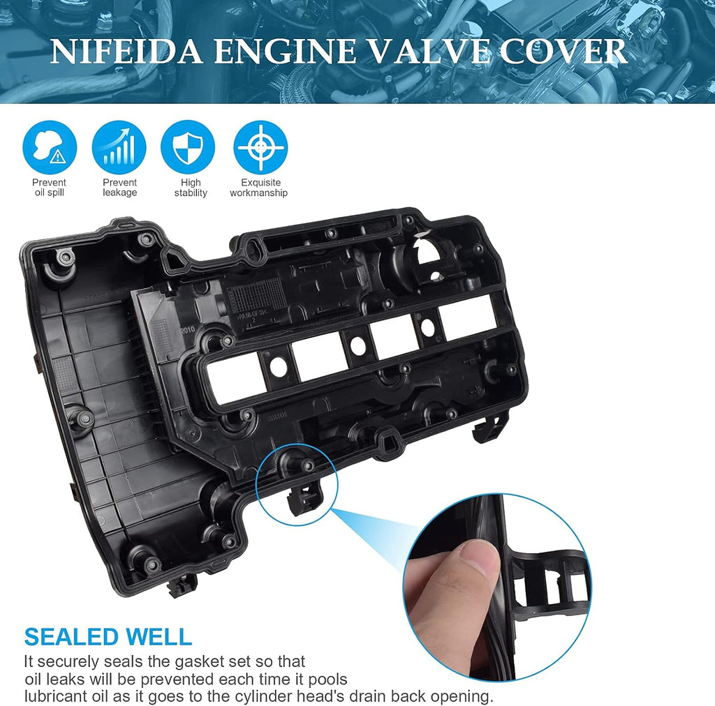Engine Camshaft Valve Cover with Gasket Bolts Oil Filler Cap 1.4L Pack of 2 K810