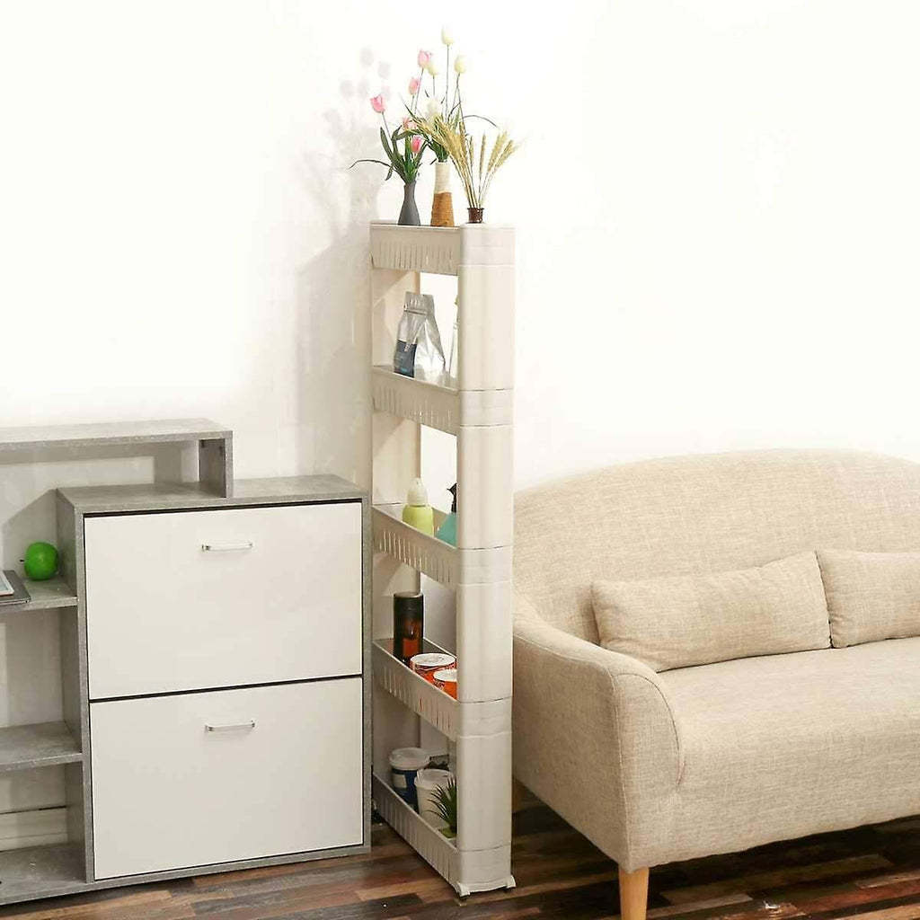 5 Tier Kitchen Bathroom Storage Trolley Cart With Wheels Y8805