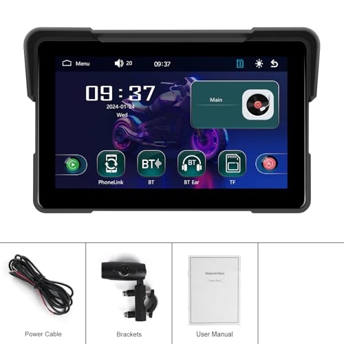 7Inch Motorcycle Carplay Screen, Wireless CarPlay & Android Auto with Waterproof Touchscreen X99194