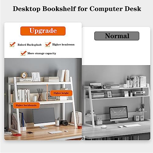 3-Tier Metal Wood Desk Bookshelf Y58301