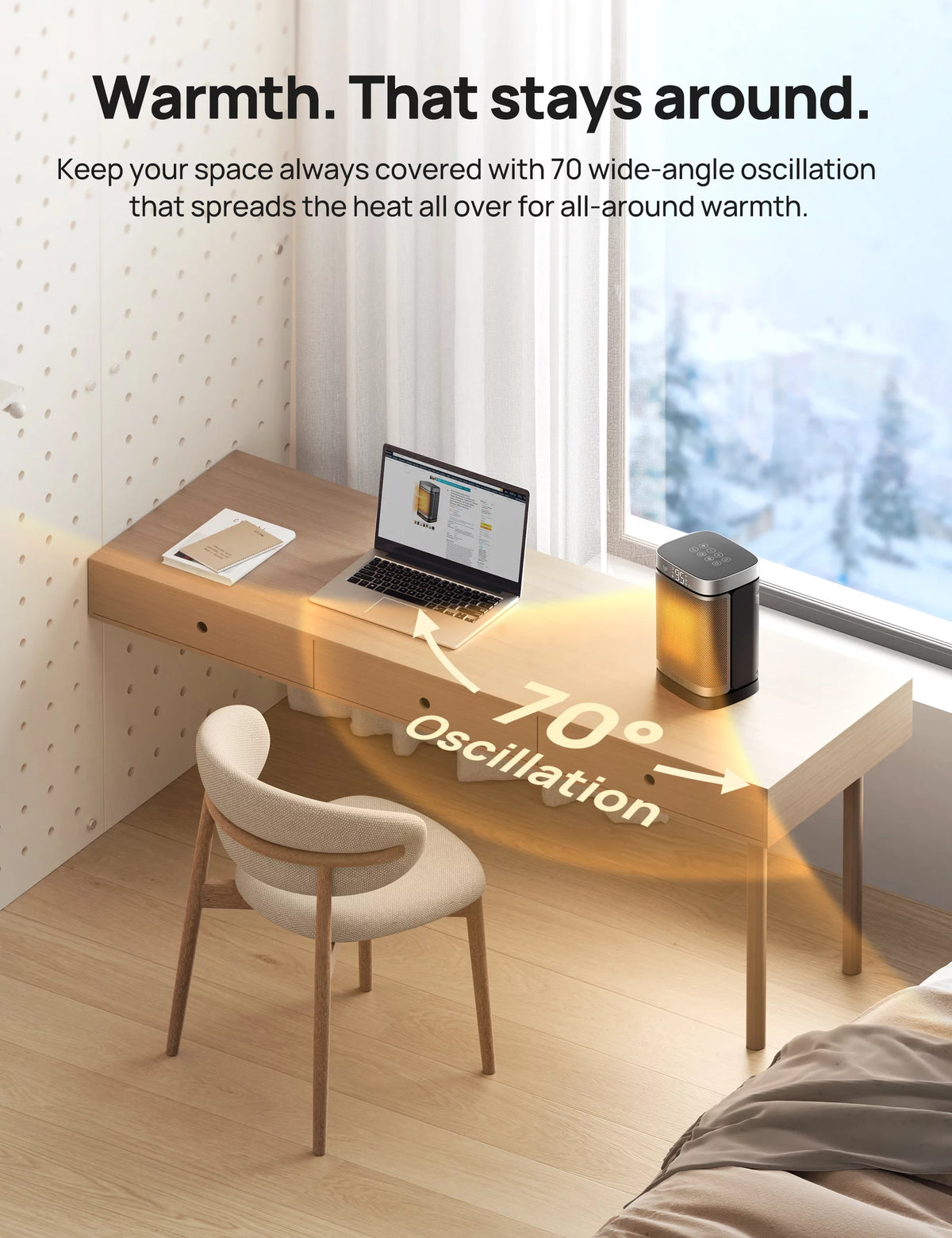 1500W Electric Space Heater with Oscillating and Remote Control N703894