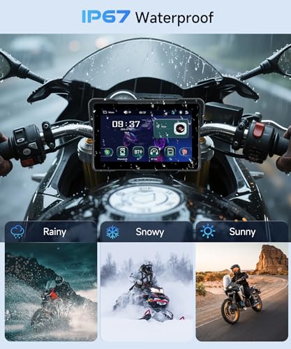 7Inch Motorcycle Carplay Screen, Wireless CarPlay & Android Auto with Waterproof Touchscreen X99194
