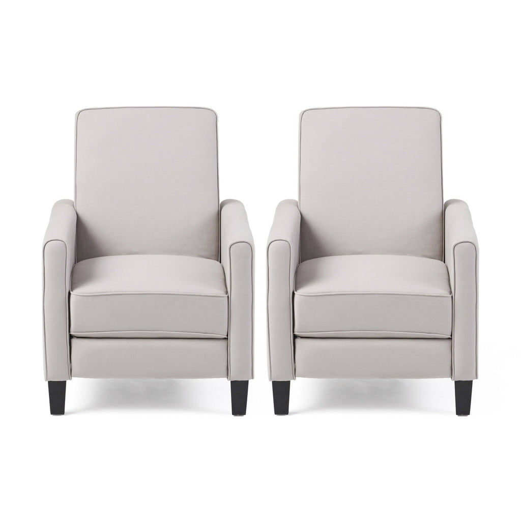 Navy Blue Fabric Recliner Set of 2 K4442