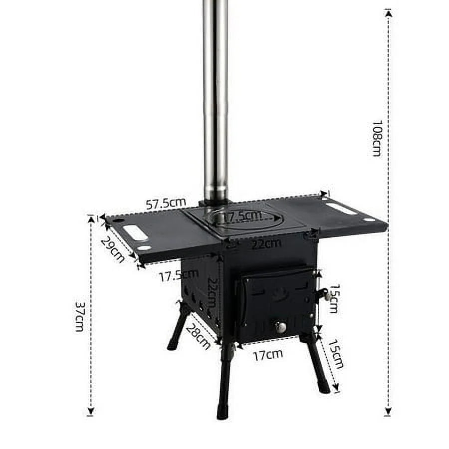 Portable Wood Burning Camping Stove with Chimney Pipe S190