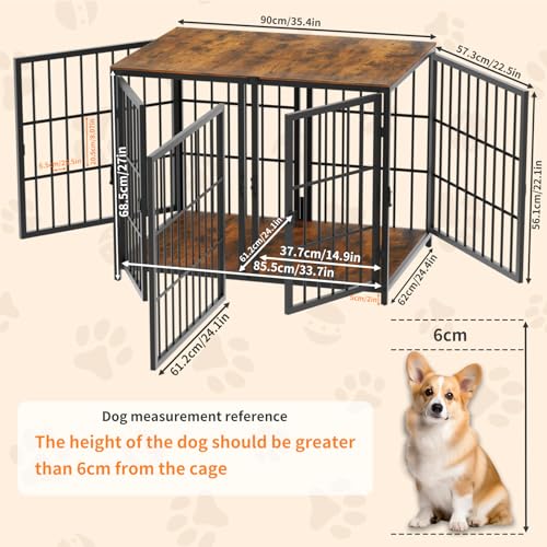 Large Wooden Dog Crate Furniture with Removable Divider O540