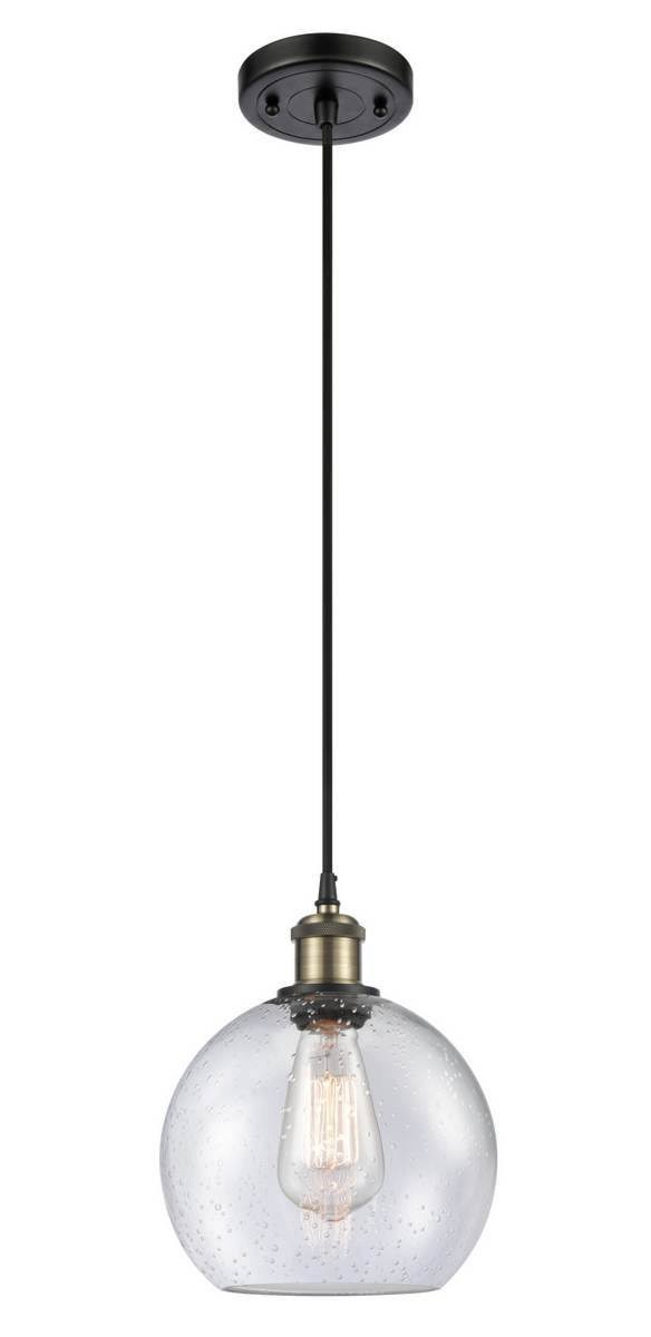 1 Light 8 inch Mini Pendant in Black Antique Brass A689