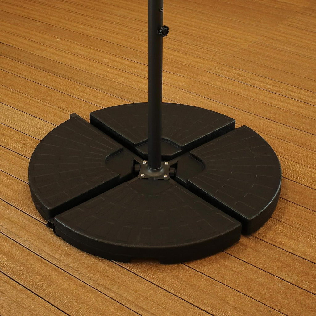 4-Piece Heavy-Duty Cantilever Offset Patio Umbrella Base Plates Black T985564