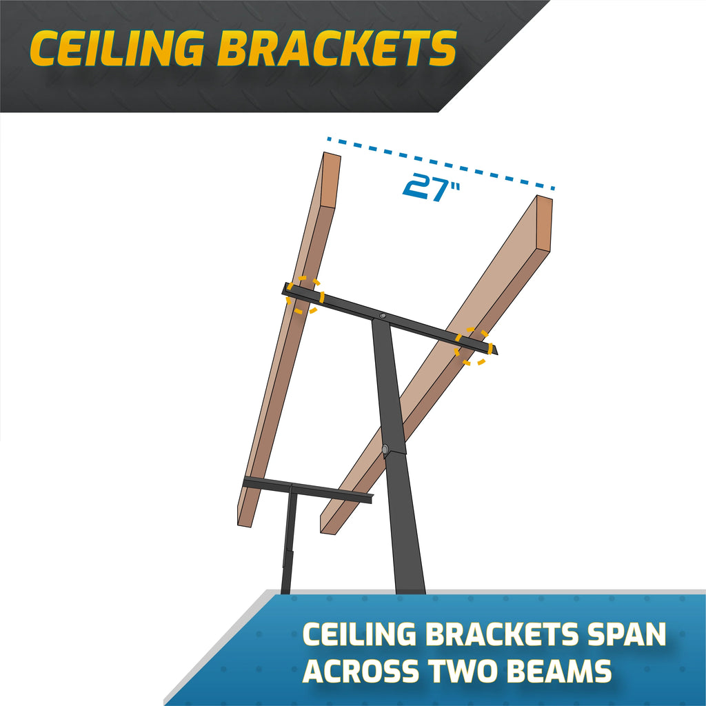 4x8 Overhead Garage Storage Rack with Accessory Hooks, 2-Pack Y975