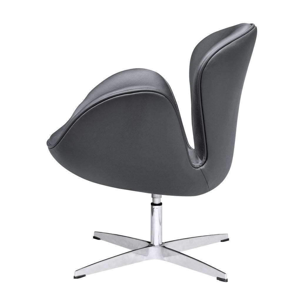White Leather Swan Chair Q57710