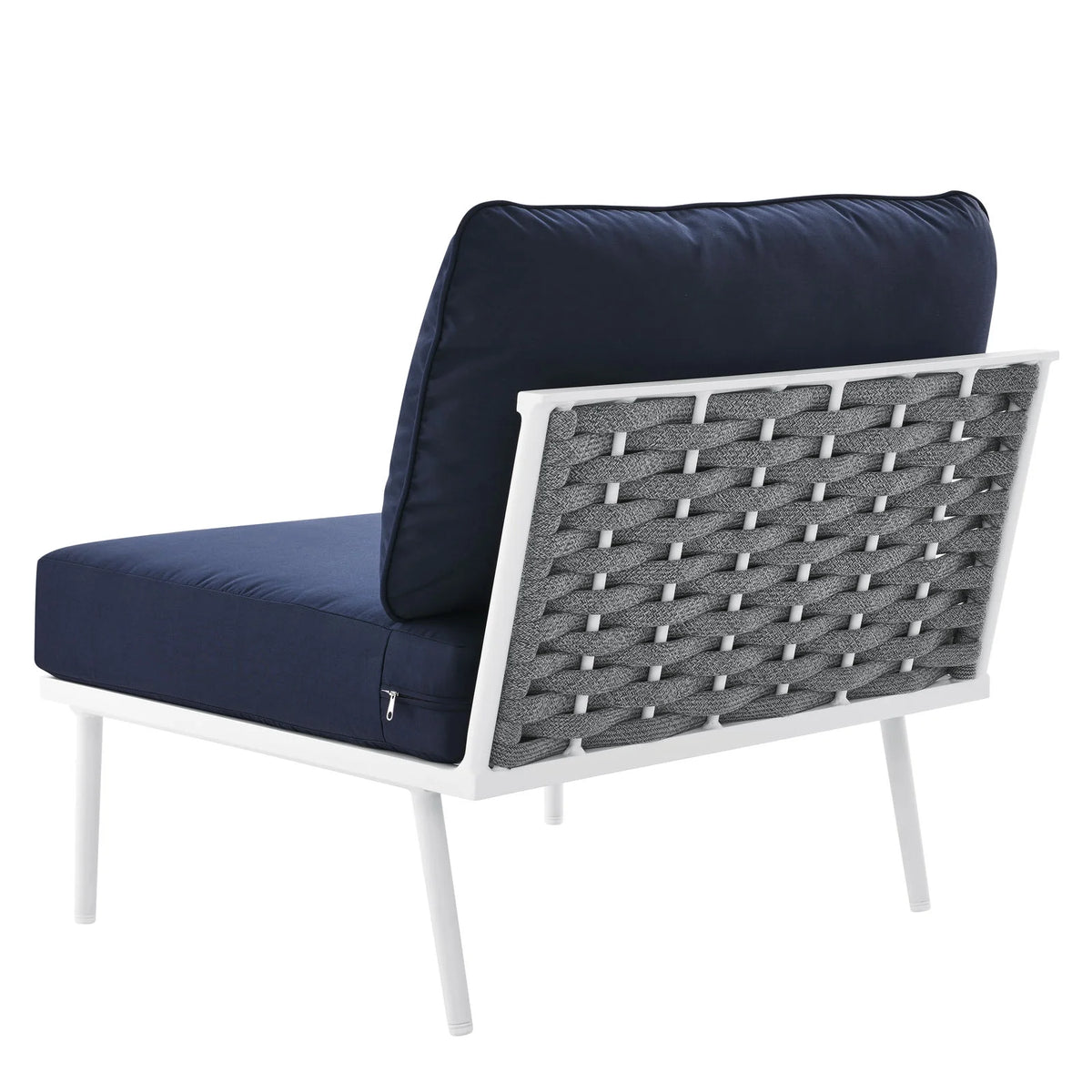 Navy White Aluminum Fabric Lounge Chair L787390
