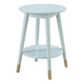 Mid-Century Round Wood End Table with Shelf G9661