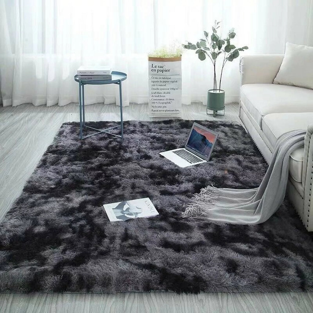 Super Soft Indoor Modern Rugs, Anti-Skid Washable, Dark Grey R228