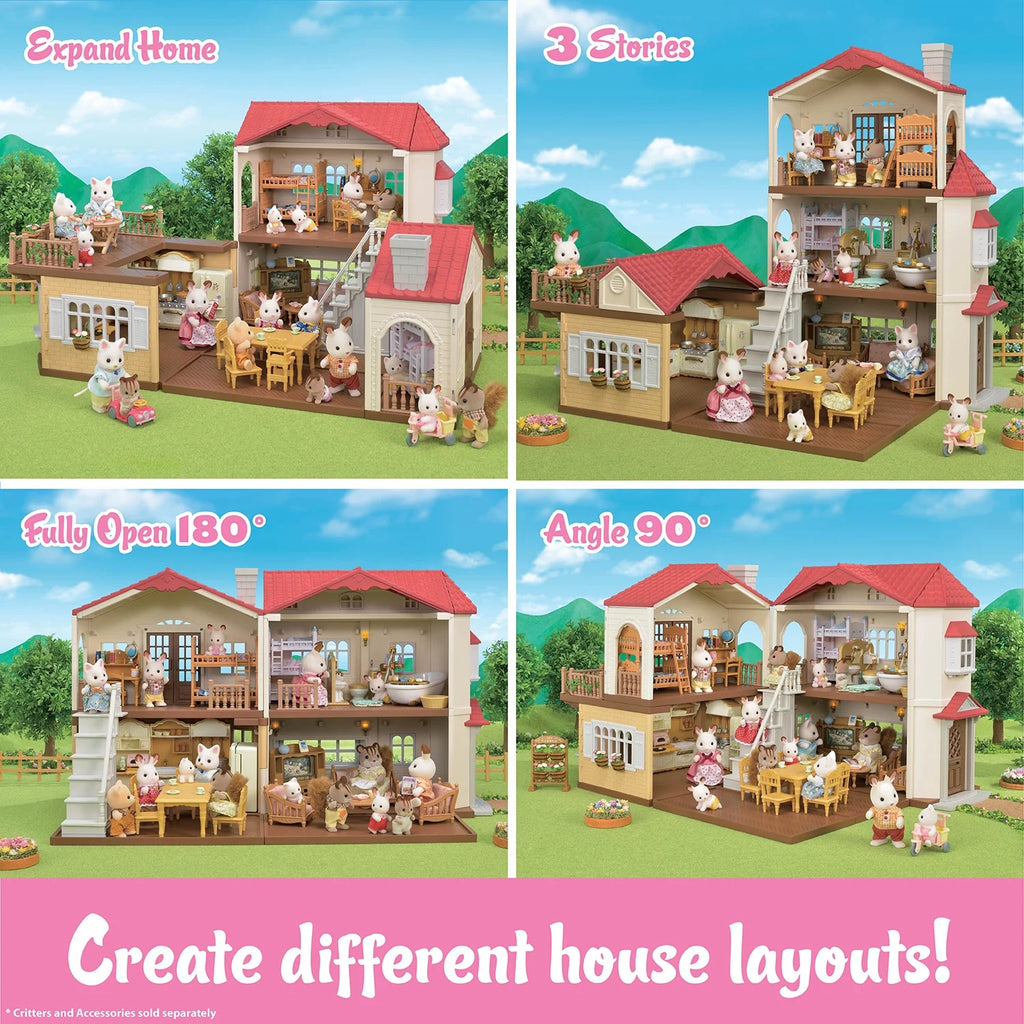 Red Roof Country Home Dollhouse Playset W64239