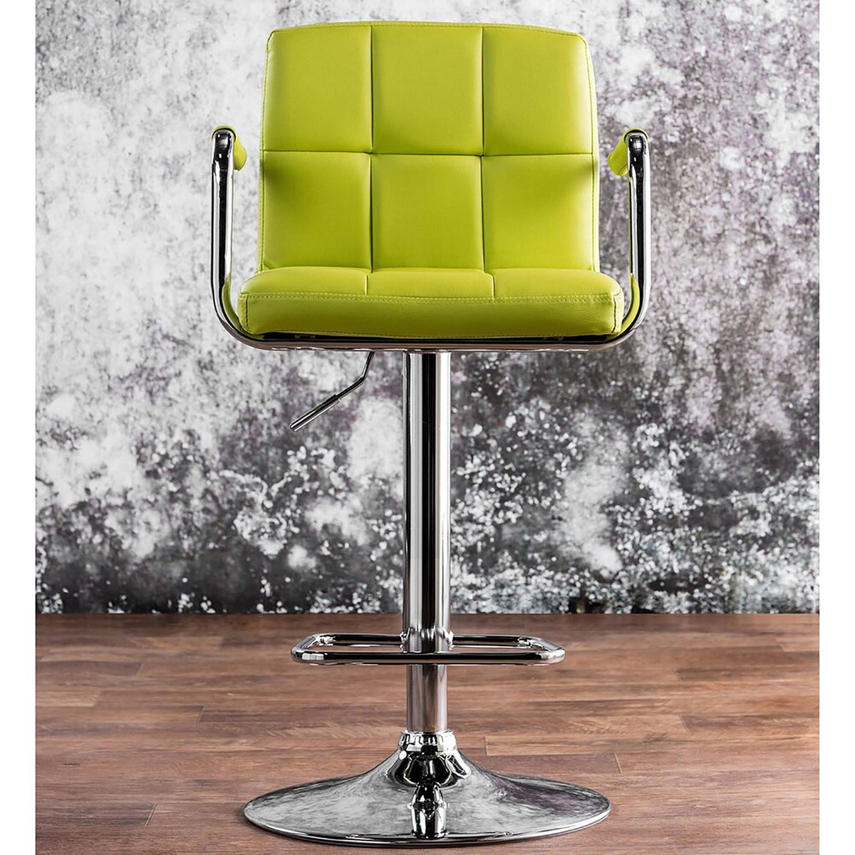 Green Adjustable Swivel Barstool Set of 2 O872981