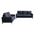 Black Chenille Sofa Loveseat W40186