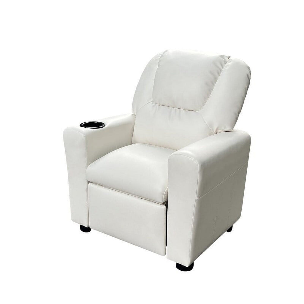 Yellow PU Leather Kids Recliner Chair with Cup Holder J381009