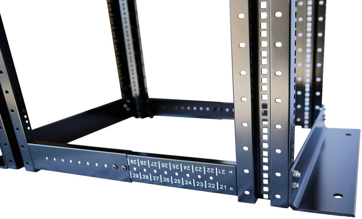 4 Post Open Server Rack 19 Inch Adjustable Depth Cold Rolled Steel 27U P3425