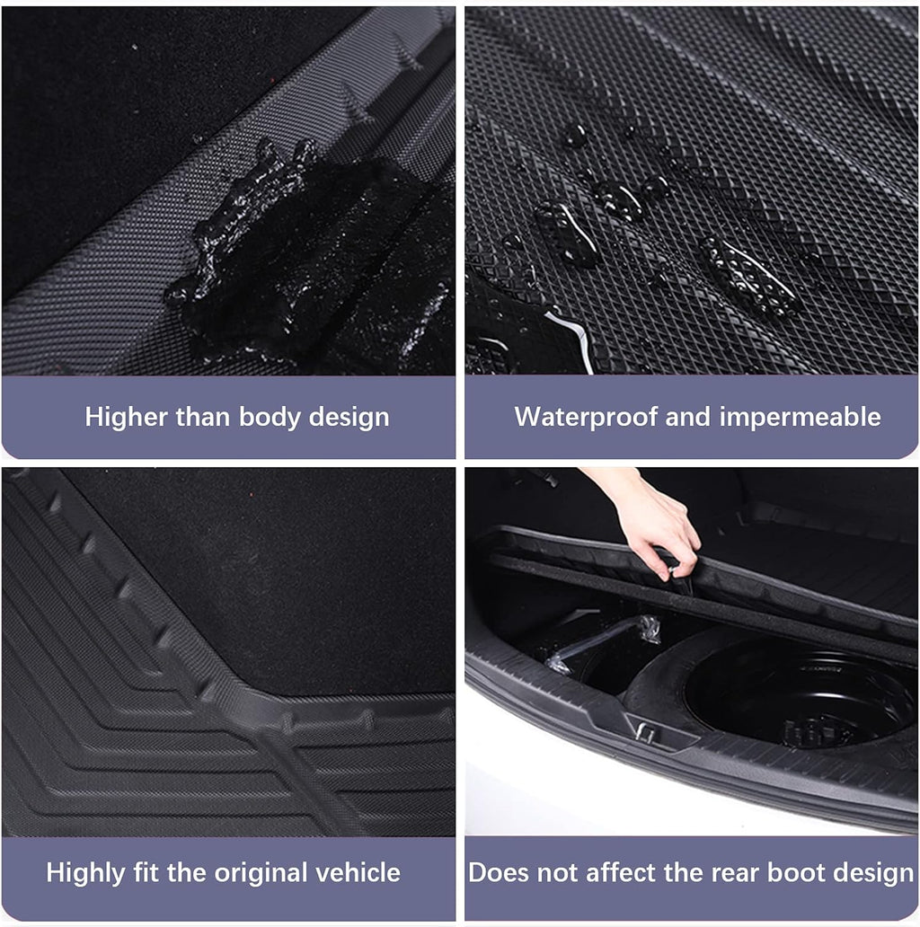 Black TPO All Weather Heavy Duty Waterproof Rear Cargo Tray Trunk Floor Mat Protector K845395