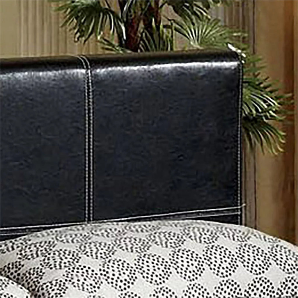 Espresso Faux Leather Full Platform Bed Q885