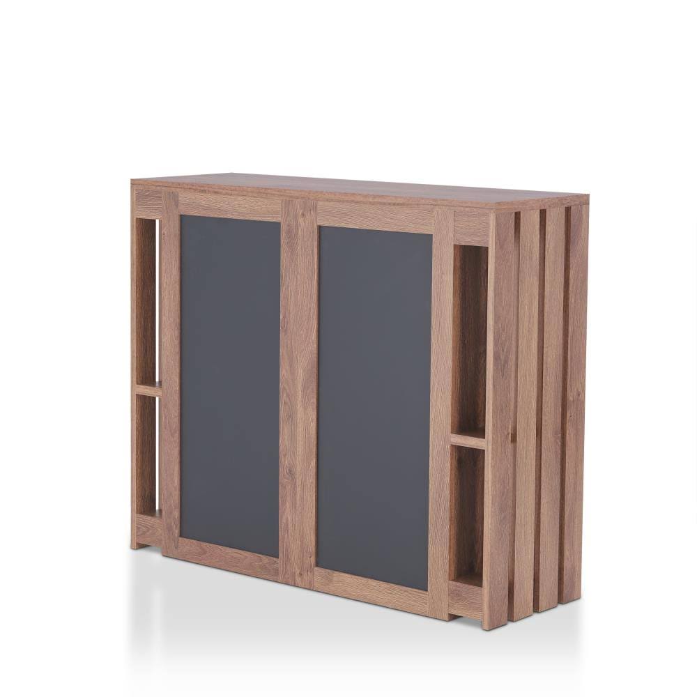 Rustic Multi-Storage Bar Table, Walnut W9386