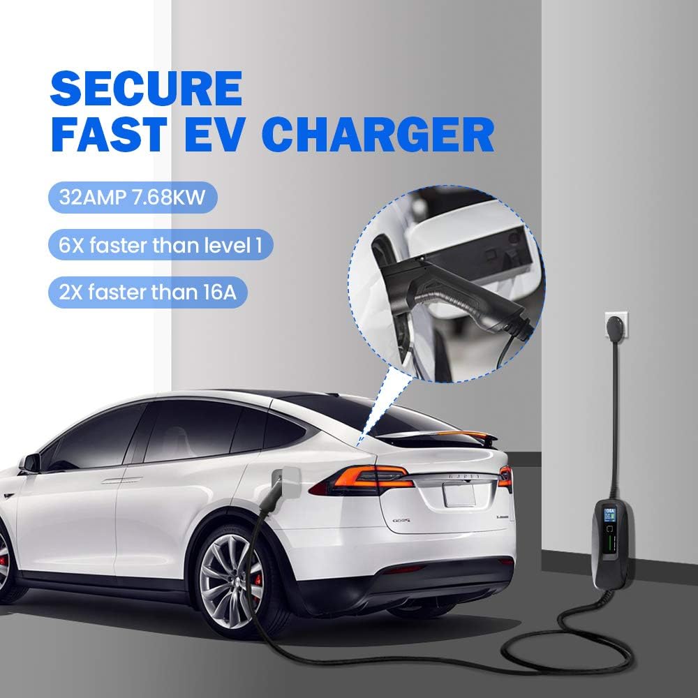 Portable Level 2 Electric Vehicle Charger 26ft N7895