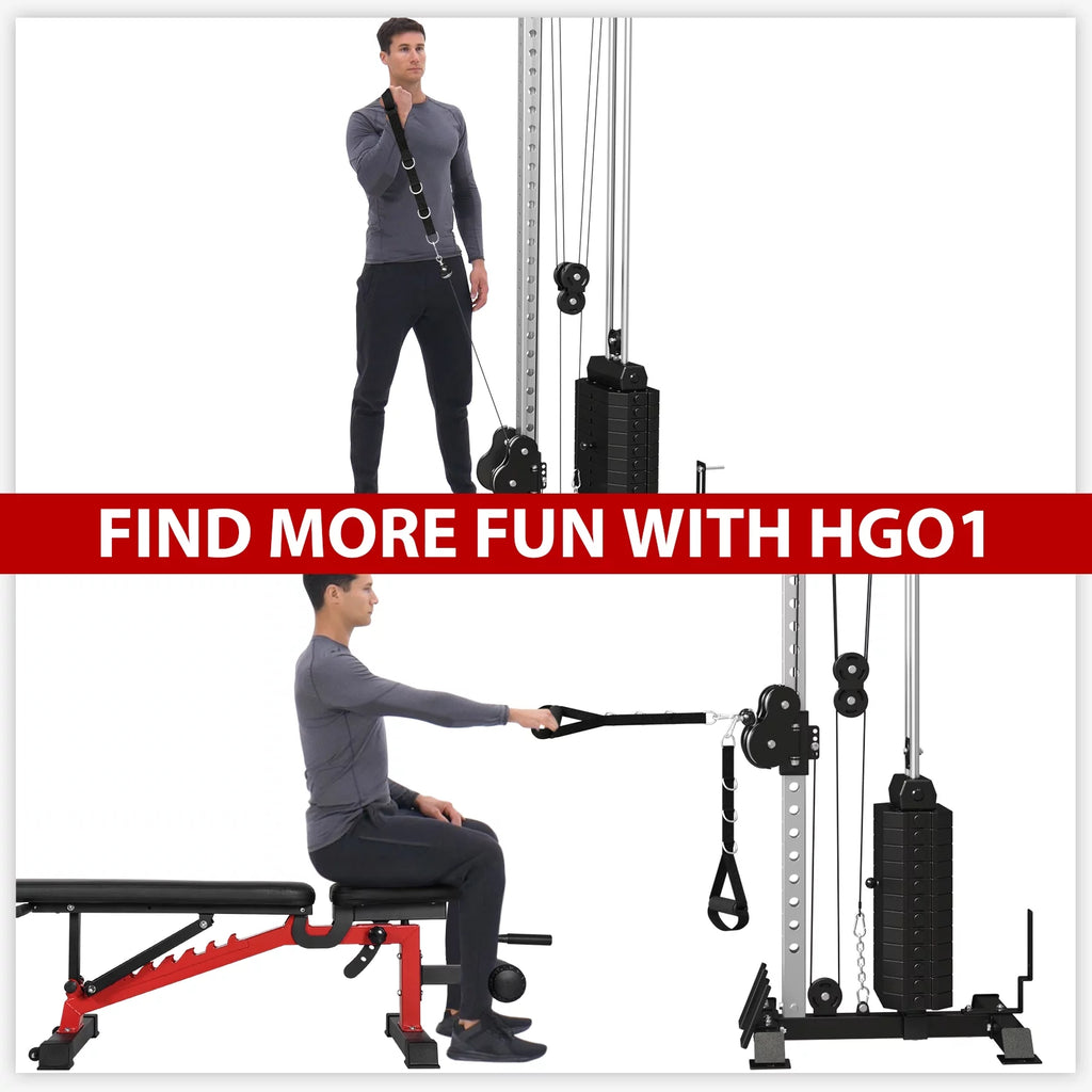 Wall Mount Cable Crossover Machine with 200LBS Weight Stack U2014