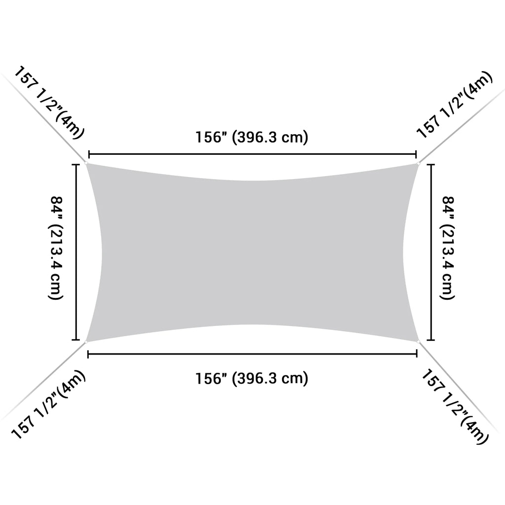 Beige Rectangle Sun Shade Sail B609