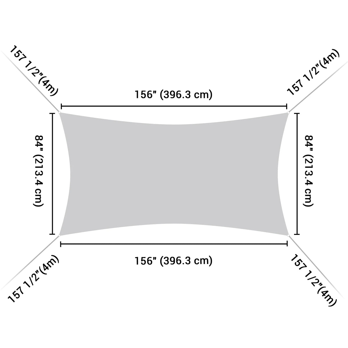 Beige Rectangle Sun Shade Sail B609