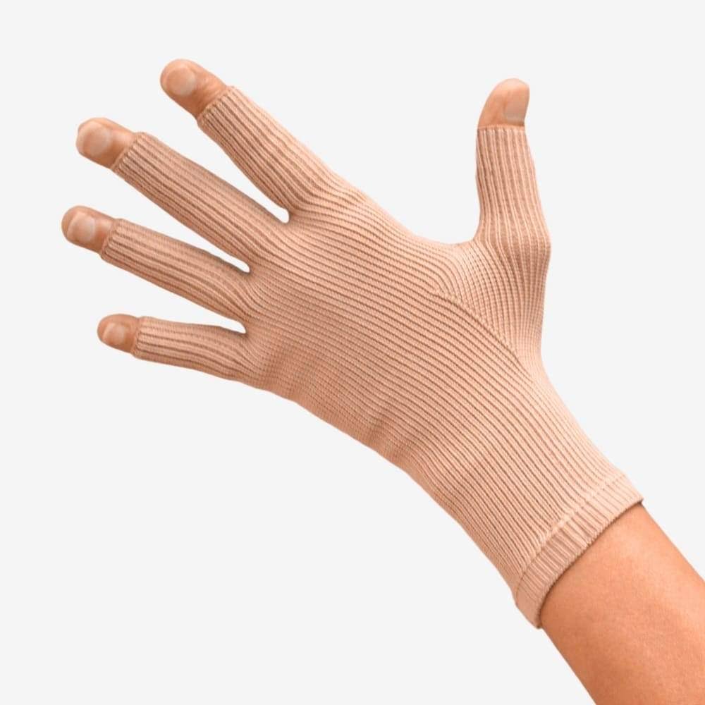 Beige Quarter Finger Compression Glove, Large X479