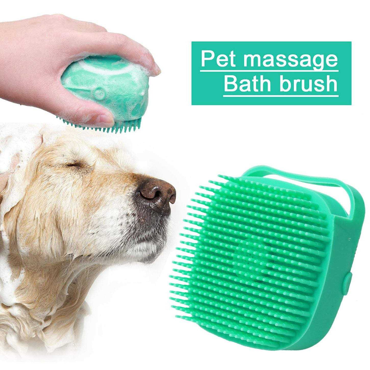 Dog Bath Brush with Shampoo Dispenser T570782