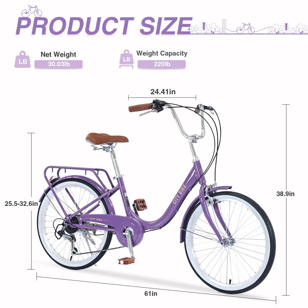 22 Inch 7 Speed Aluminium Alloy Girls Bike L2142