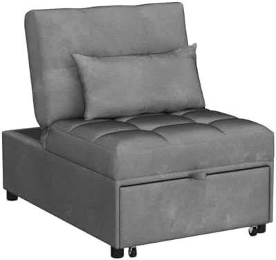 Convertible Chair Bed 4-in-1 Folding Ottoman Sofa Bed with Adjustable Backrest K67626