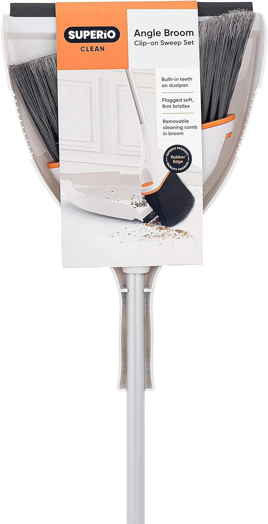Angle Broom With Clip-On Dustpan Set X99799