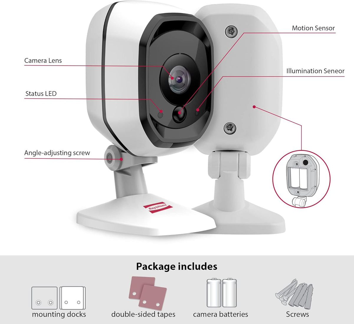 Wireless Night Vision Camera, IP56 120° View, 1080p, 1 Battery Powered W621