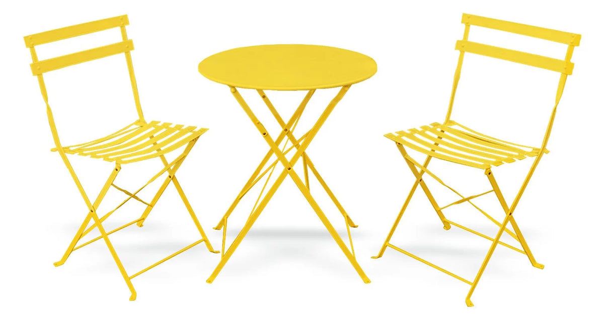 Yellow 3 Piece Bistro Folding Furniture Set H140