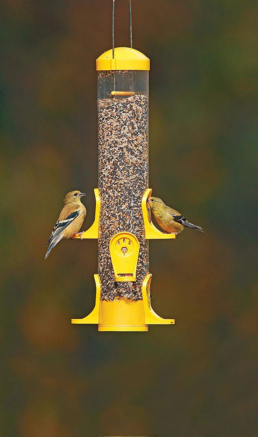 Yellow Six Feeding Ports Tube Finch Bird Feeder I74740