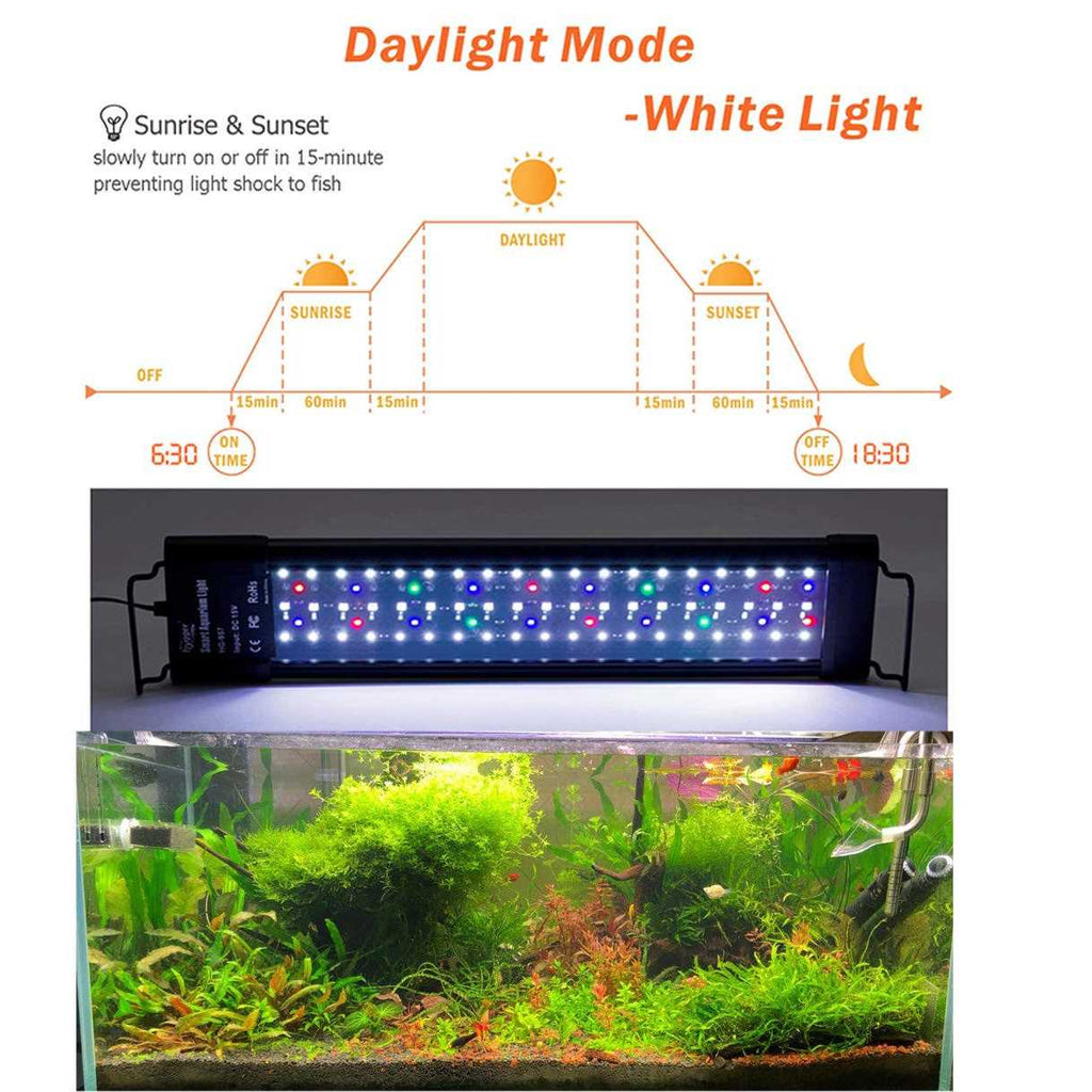 Extendable 7 Colors Full Spectrum LED Aquarium Light Fixture H574710
