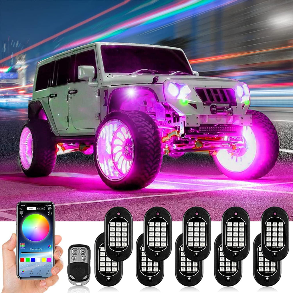 RGB LED Rock Lights 8 Pods Pack of 2 H64778