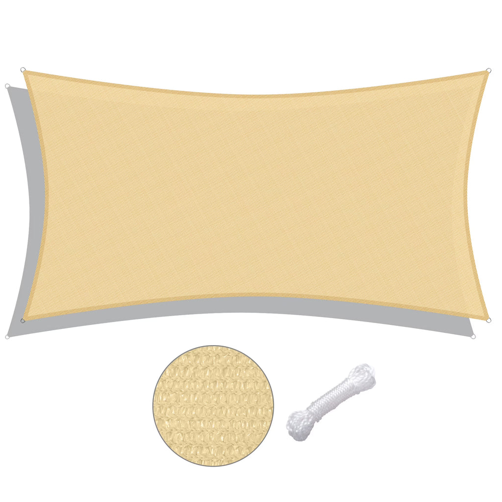 Beige Rectangle Sun Shade Sail B609
