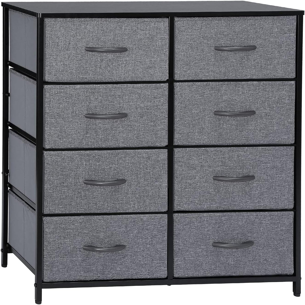 Gray 8 Drawer Fabric Dresser with Steel Frame L403826