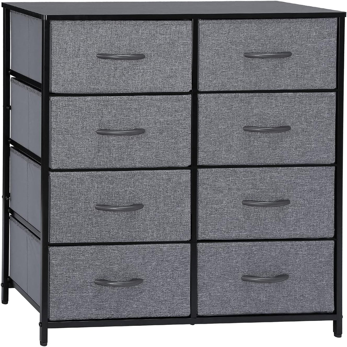 Gray 8 Drawer Fabric Dresser with Steel Frame L403826