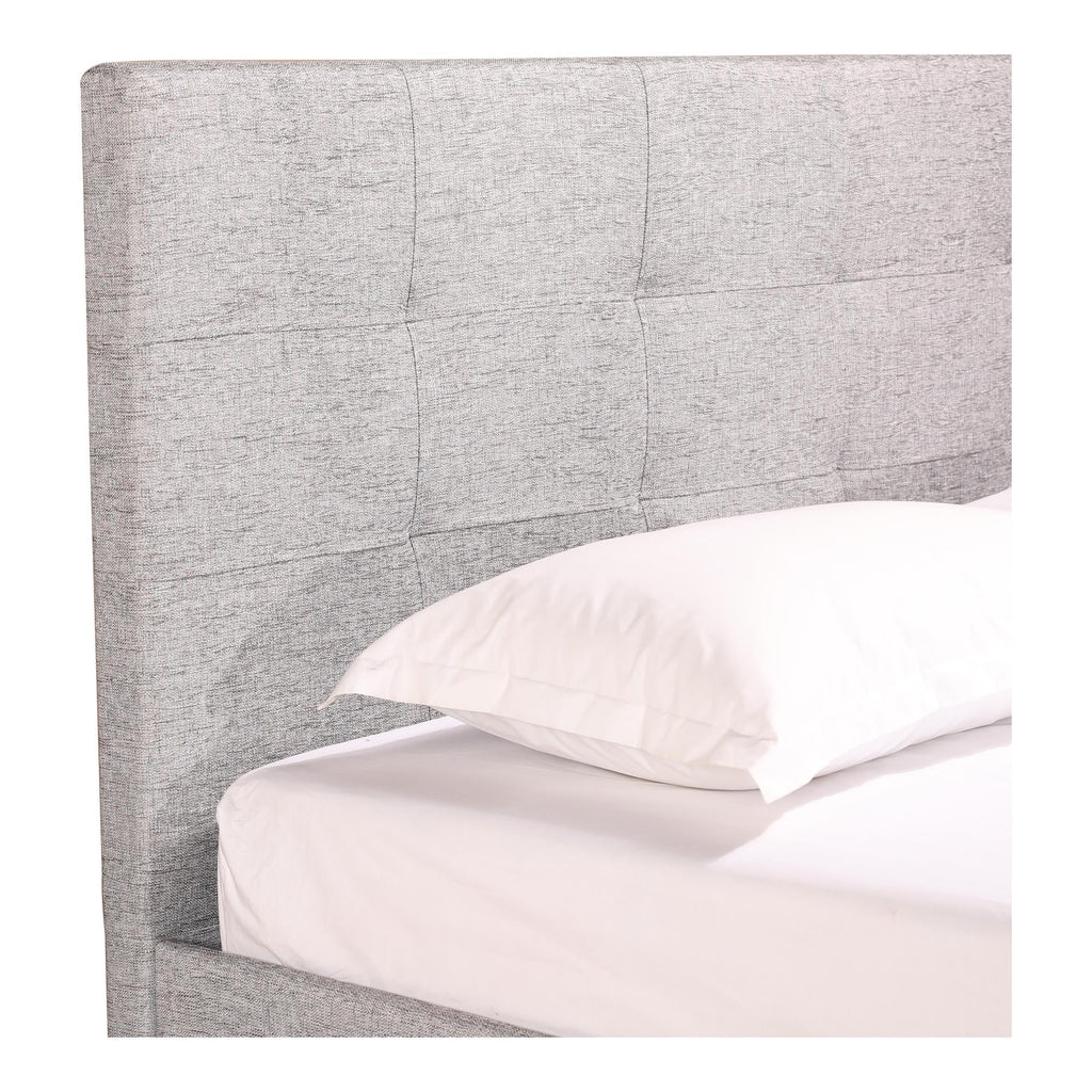 Light Gray Fabric King Platform Bed F65856