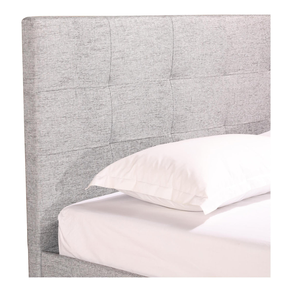 Light Gray Fabric King Platform Bed F65856