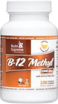 B12 Methyl 1000 Mcg with B6 & Folic Acid Orange Flavor Sublingual Lozenges V8295
