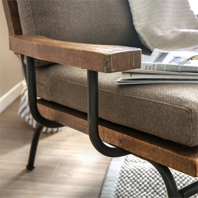 Rustic Metal Legs Accent Chair K821